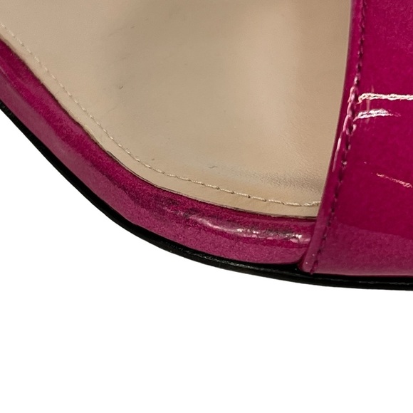 Stewart Weitzman Nudistcurve Patent Leather Block Heel Sandals Women US 7 Pink - Picture 8 of 12